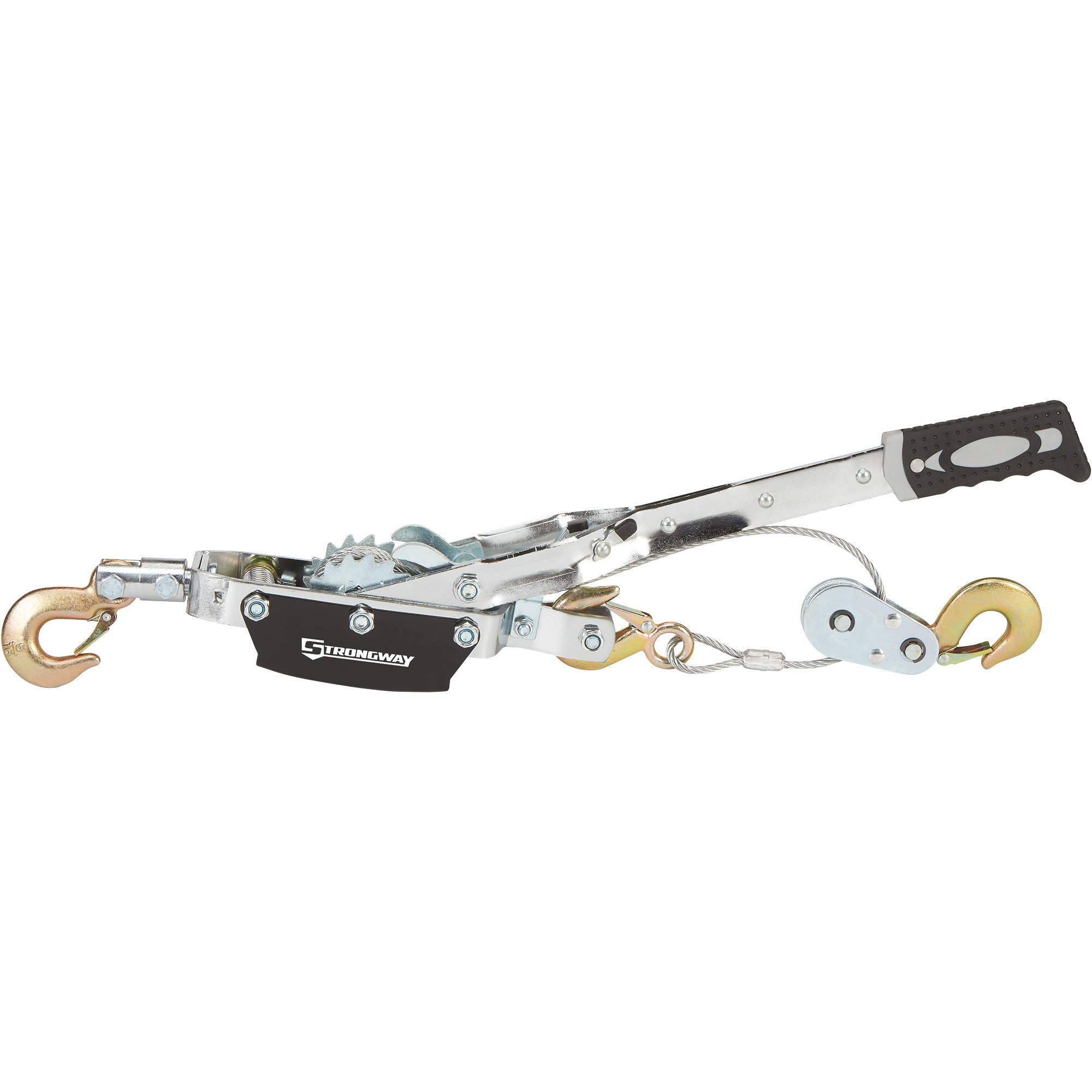 Strongway Heavy-Duty Double-Gear Hand Cable Puller, Single-Line 2-1/2 Ton Capacity, Double-Line 5-Ton Capacity